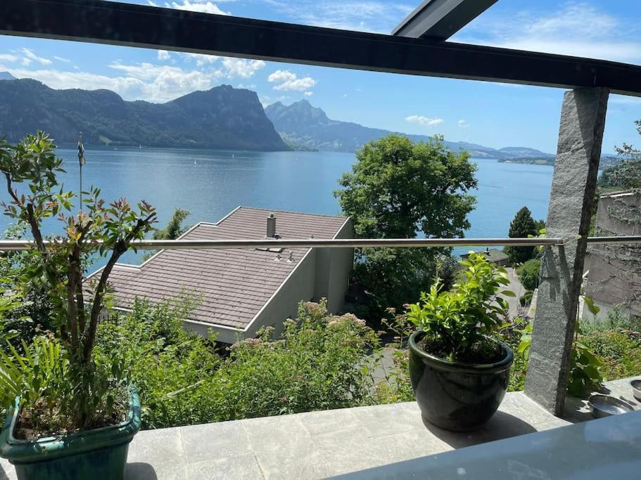 Villa Bootsmann Mit Spektakulaerer Seesicht Nahe Badestrand Vitznau Eksteriør bilde